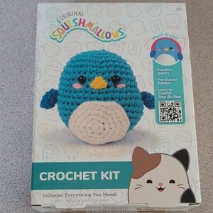 Original Squishmallows Bebe Crochet Kit - Teal & Cream Plush